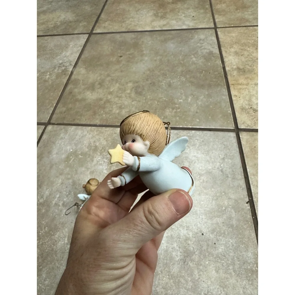 Gorham Angel Ornaments Vintage 1987 Porcelain Cherub Set 4pc